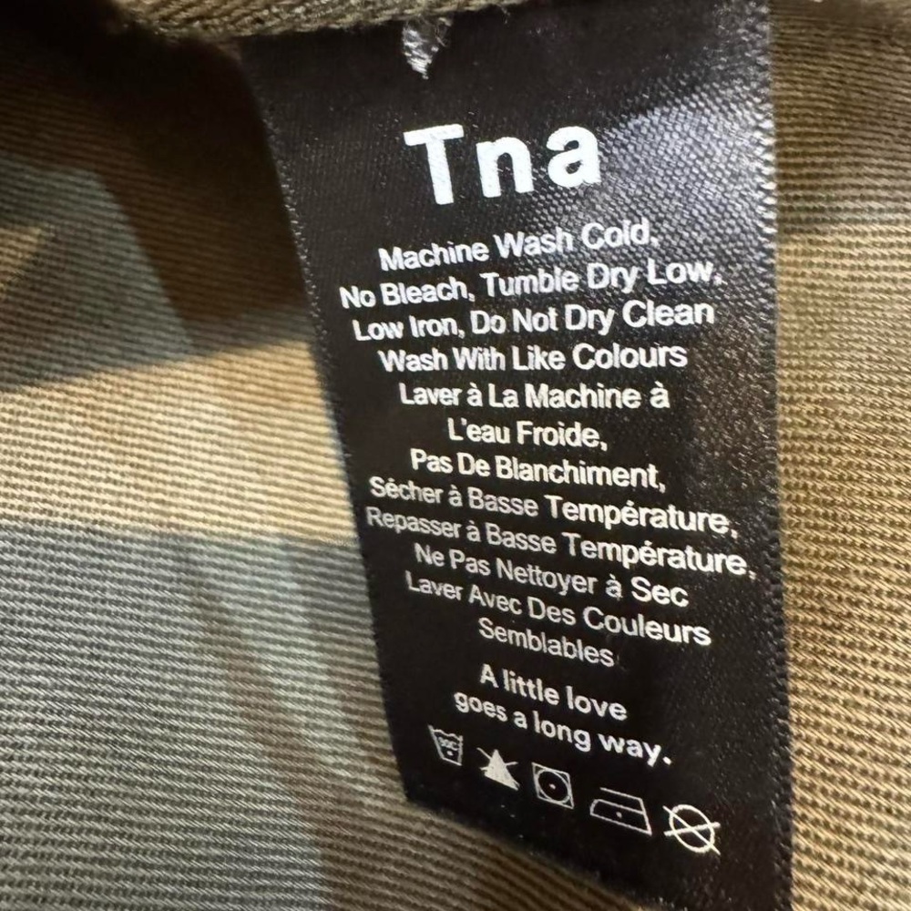 TNA Aritzia Surplus Camo Jacket Cotton Military Field Coat Green Large - Picture 6 of 8